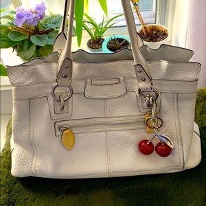 Coach “Ivory White” Pebble Leather Bag
